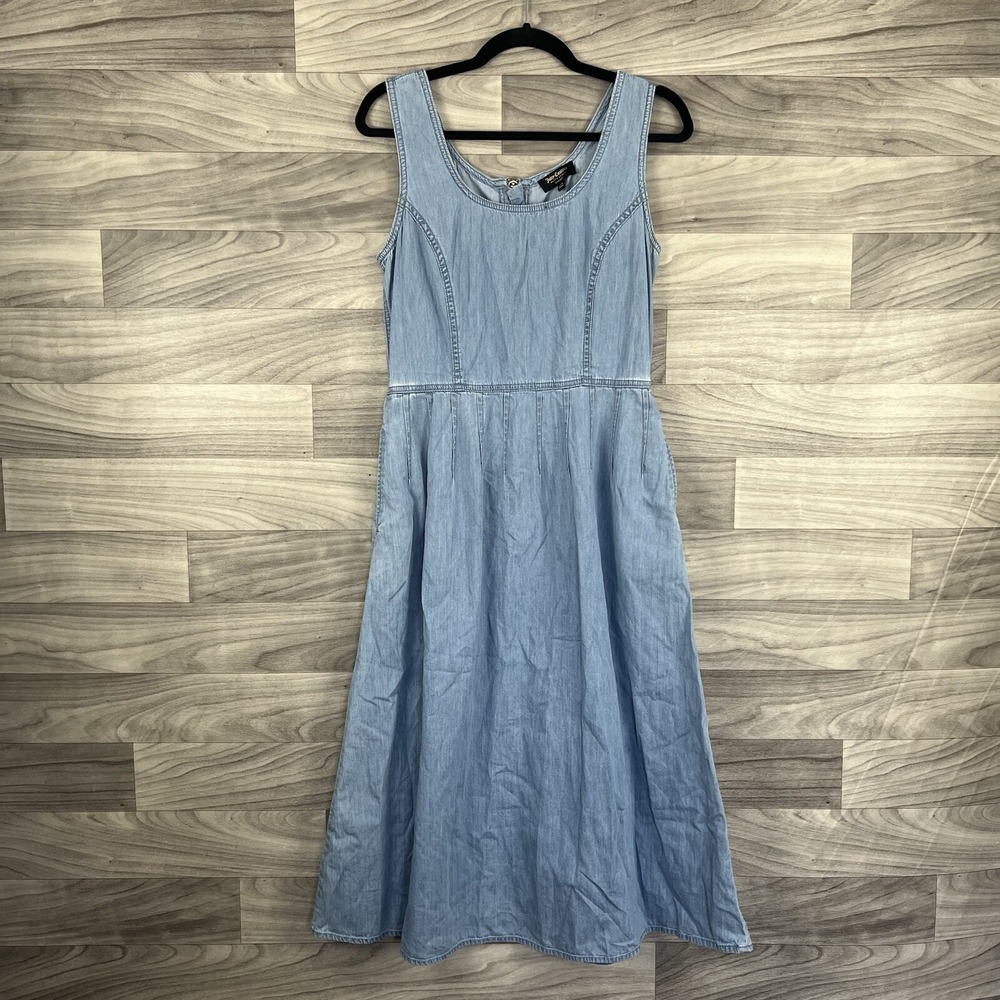 Juicy Couture Black Label Dress Womens 8 Blue‎ Denim Long VTG Sleeveless 90's